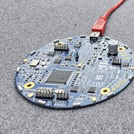 The glasses demonstrator's microphone-array board