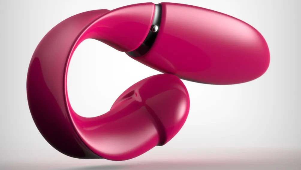 Render of the Blue Dreams Feather tri-motor massager curved in a loop