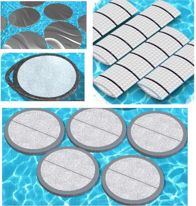 Lily Chillers concept renders of floating pool-cooling discs in several visual styles
