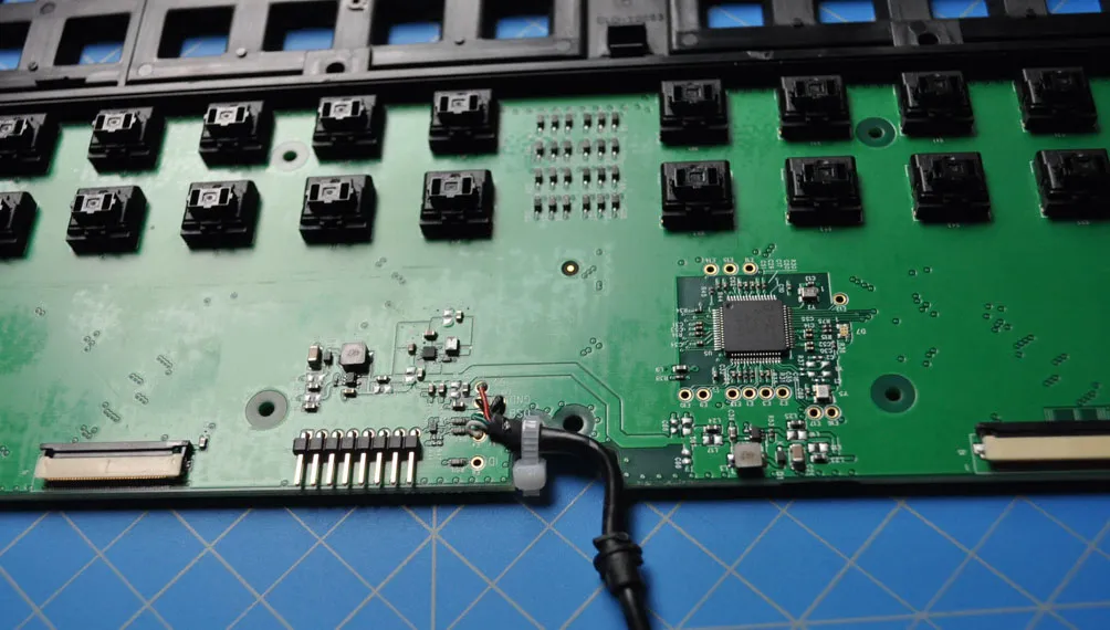 Cloud9 VoIP phone keypad circuit board with mechanical key switches and a microcontroller