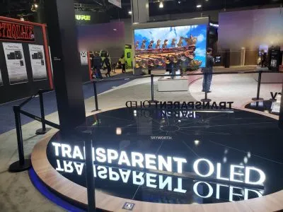 Skyworth Transparent OLED display demonstration at CES 2020